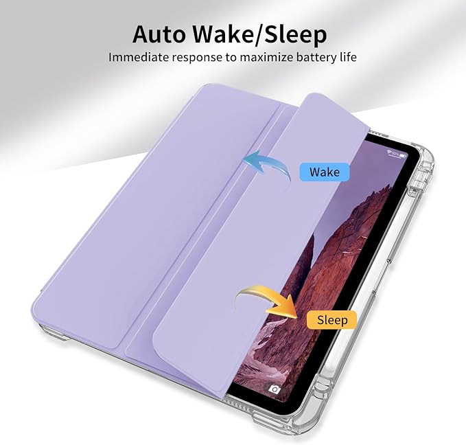 Case for iPad Air 13 Inch Case M4/M3/M2 (2026/2025/2024) Pro 12.9 Inch (6th/5th Gen 2022/2021) 2 in 1 Detachable Cover with Clear Hard Back Supports Touch ID Auto Wake/Sleep Black