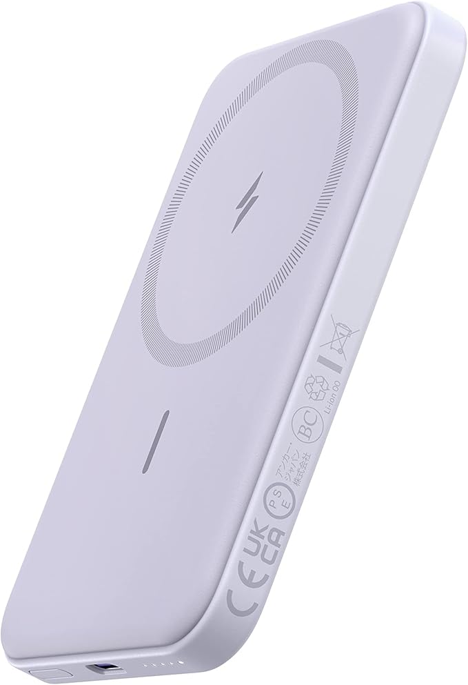 Anker 621 Magnetic Portable Charger (MagGo), 5,000mAh Wireless Power Bank with USB-C Cable, Magsafe-Compatible Battery Pack for iPhone 16/15/14/13/12 Series