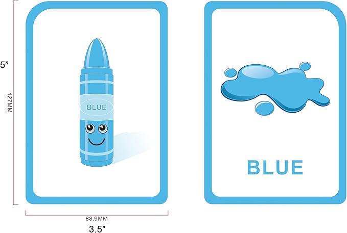 ZazzyKid Flash Cards for Toddlers - 52 Double Sides Cards for Numbers, Colors, Shapes & Weather - Learning & Education Toys for Preschool
