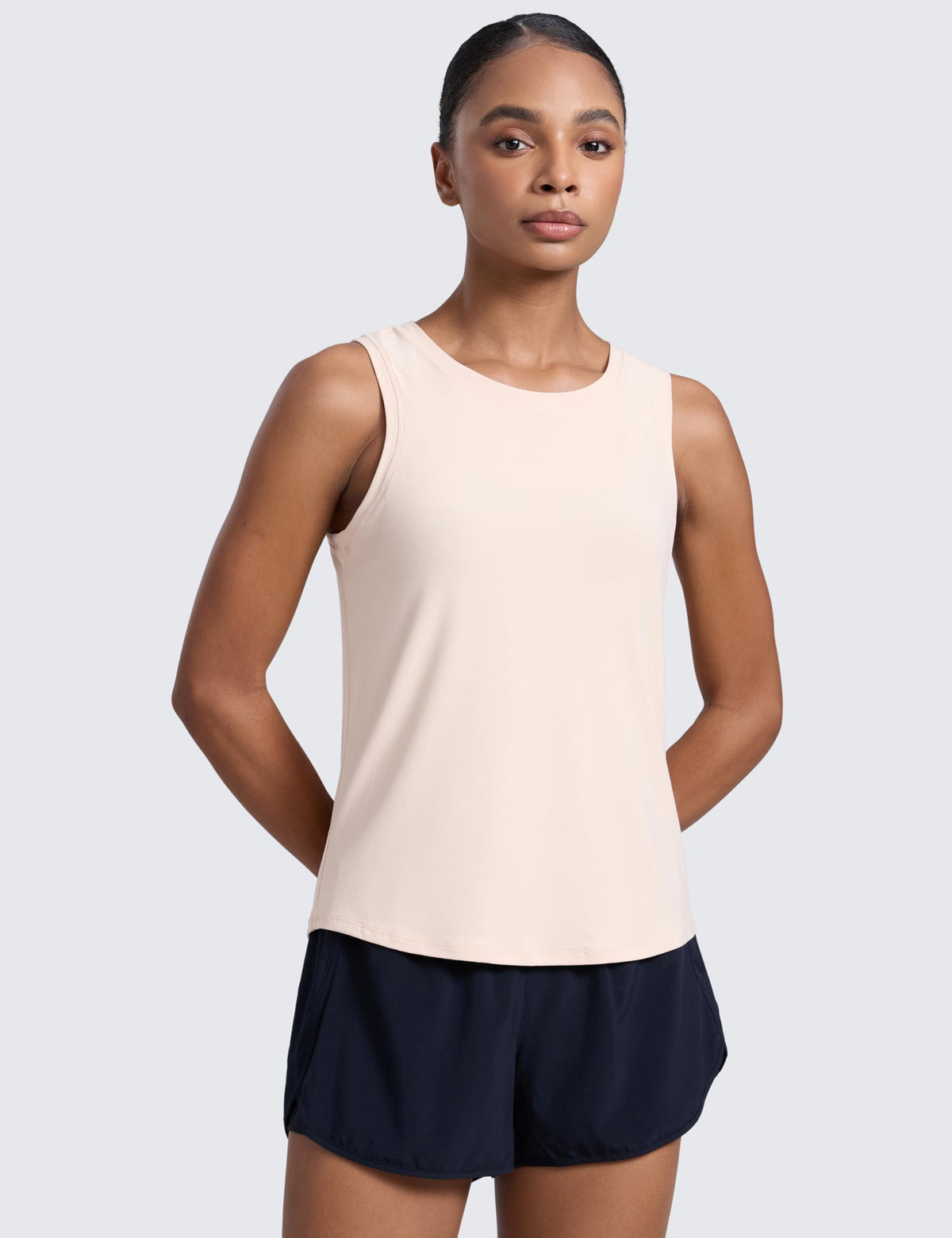 CRZ YOGA Cloudweight Open Back Tank Top White Opal Medium