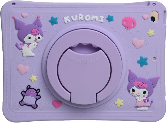 Cartoon Case for iPad mini 1/2/3/4/5 7.9，MONEHOYSY Cute Soft Silicone Kickstand [Drop ProofShock ProofAnti Slip] Back Stand Cover Case for Kids Children Teens Girls Boys (Kitty-1)