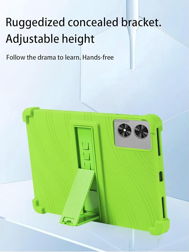 for Frameflow P11T Android 16 11-Inch TabletUYRUREL Skin-Friendly Soft Silicone Protective CaseFull Protection Against Drops and Scratcheswith Adjustable Viewing StandBlack.