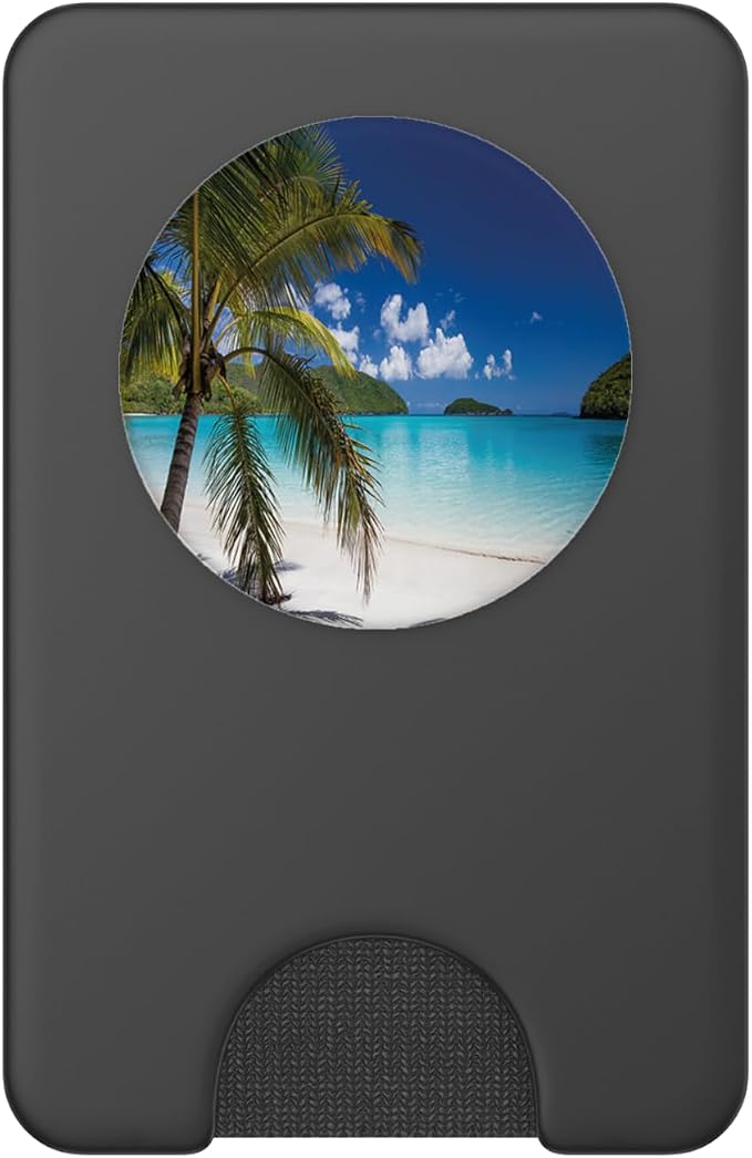 Tropical Beach Palm Tree Ocean Getaway Vacation PopSockets Adhesive PopGrip