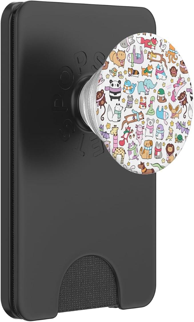 Cute Animals Doodles PopSockets PopGrip: Swappable Grip for Phones &amp Tablets PopSockets Adhesive PopGrip