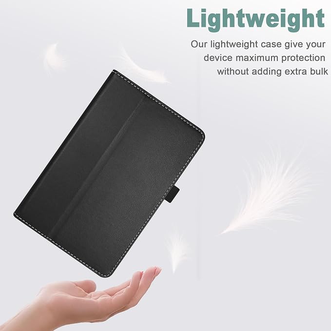 Case for Onn. 7 Inch Tablet Gen 4 Model:100135924 2024 Release - Folio PU Leather Stand Cover with Pencil Holder Black