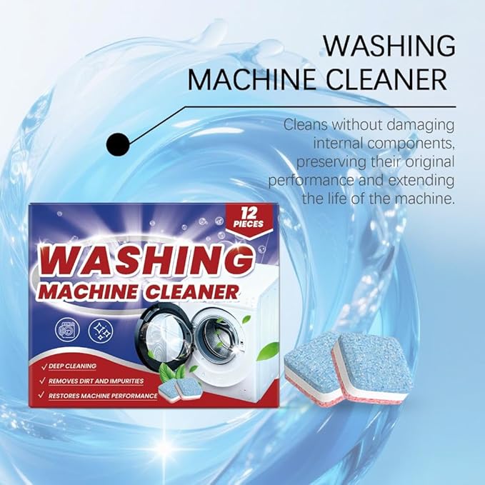 Washing Machine Cleaner Tablets, Deep Cleaning Descaler and Deodorizer, 12 Month Supply, 24 Pieces Washing machine cleaner