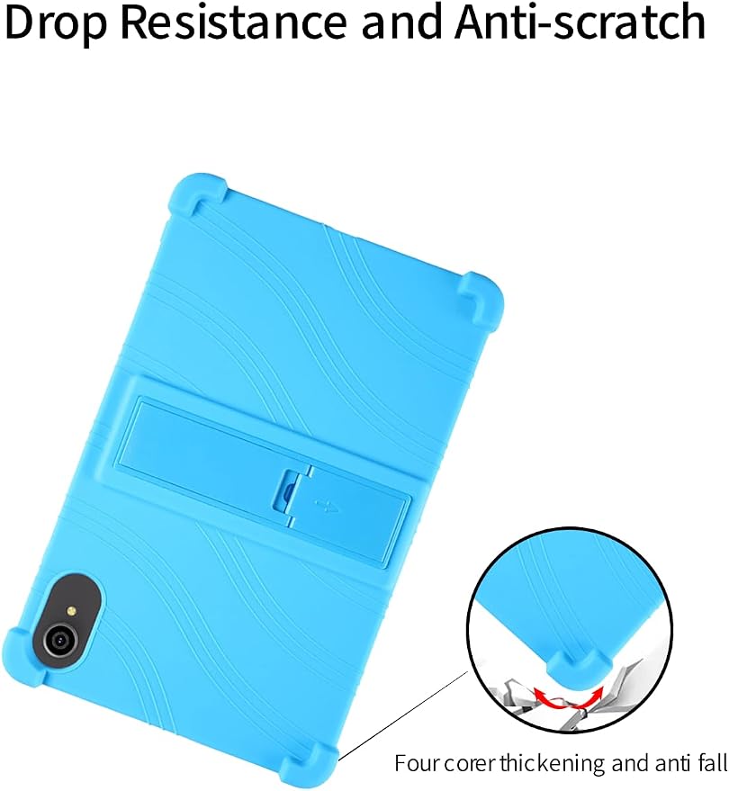 for ApoloSign EP103A 10.1 Tablet CaseBOVUGAC Soft Silicone Case Adjustable Stand Shockproof Kids Friendly (Black)