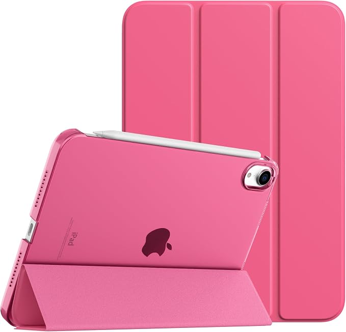 TiMOVO Case for iPad mini 7 A17 Pro 8.3 &amp mini 6th Gen - Black | Slim Translucent Hard Back Folio Cover Support Touch ID Auto Wake/Sleep