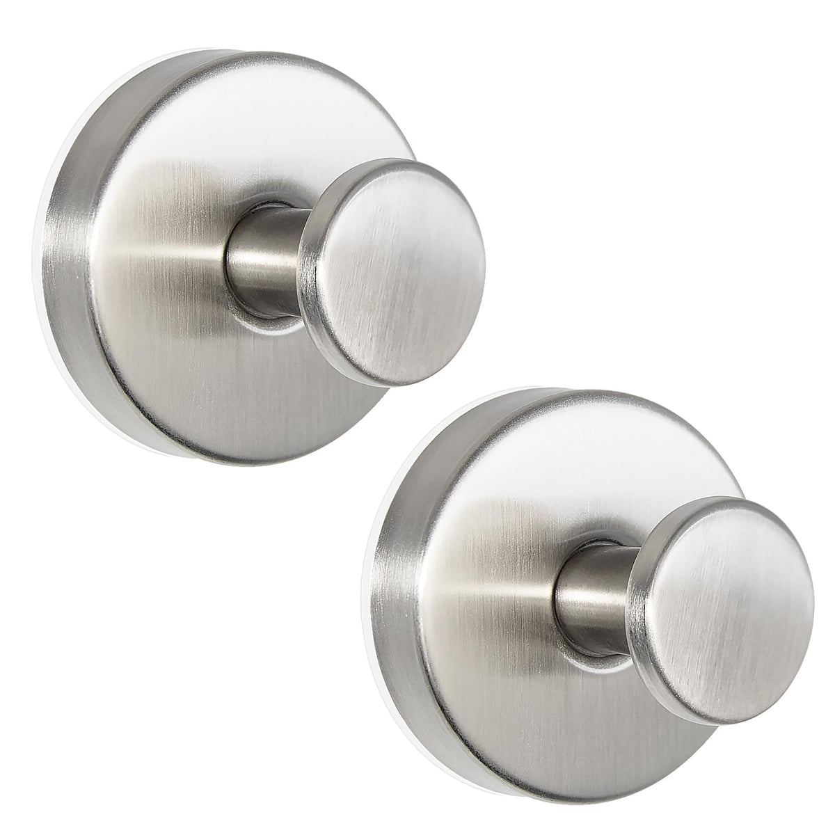 ZESLMG Suction Cup Hooks for Shower, Nickel Wreath Hangers for Front Door Glass Window Bathroom Kitchen Wall, Removable Towel Holder Bath Robe Loofah Coat Hooks No Damage for Hanging, 2 Pack