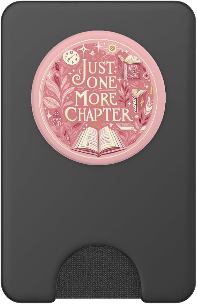 Just One More Chapter Bookish Reading Pink Book Lover PopSockets Adhesive PopGrip