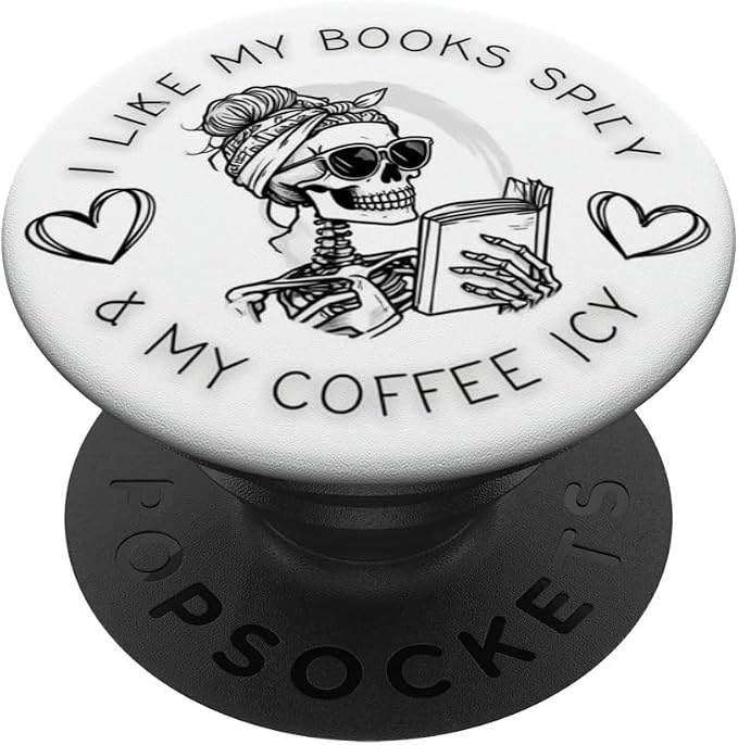 Books Spicy Coffee ICY Book Booktrovert Librarian Bookish PopSockets PopGrip for MagSafe