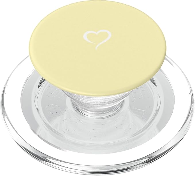Pale Pastel Yellow Hand Drawn Heart Minimalist Love PopSockets Standard PopGrip