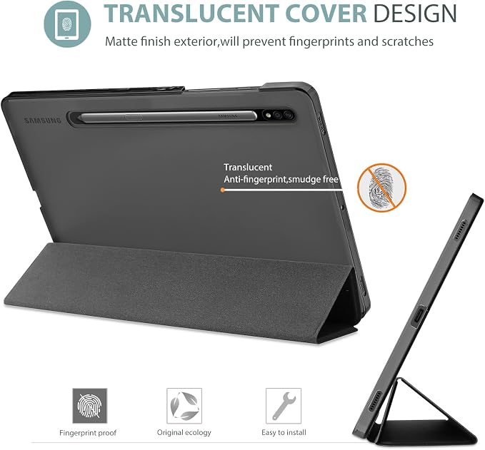 ProCase Slim Case for Galaxy Tab S8 / Tab S7 11 inch SM-X700 X706 T870 T875 T878 Lightweight Stand Case Shell Cover for 11 Galaxy Tab S8 2022 / Galaxy Tab S7 2020 -Black