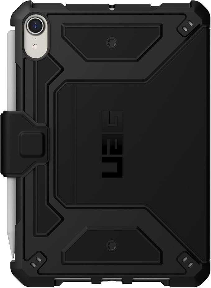 URBAN ARMOR GEAR UAG Designed for iPad mini Case (6th Gen 2021) Rugged Smooth Exterior Material Heavy Duty Multi-Angle Viewing Folio Stand with Pencil Holder Metropolis SE Protective Cover Black