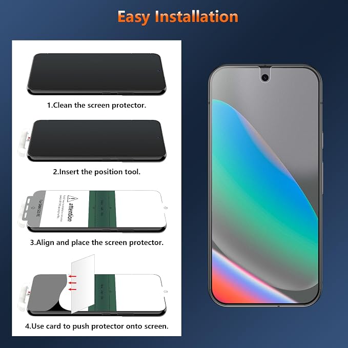 [2 Pack] Anti Glare Matte Privacy TPU Screen Protector for Google Pixel 10 (Not Glass) Fingerprint Sensor Compatible Full Adhesive Flexible Film Easy Installation