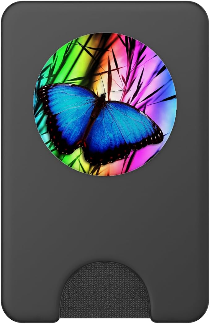 Butterfly Phone Grip Pop Out Holder Rainbow Butterfly Blue PopSockets Adhesive PopGrip