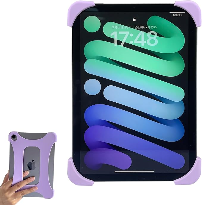 Silicone Anti-Slip Hand Strap Finger Grip Holder for iPad mini 7 (A17 Pro) 2024 / iPad mini 6 2021 8.3 inch - Blue