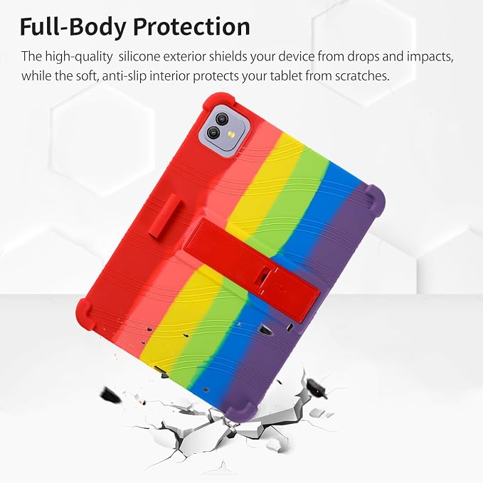 Case for Blackview Link 8 12.7-Inch Tablet – Shockproof Silicone Protective Cover with Kickstand Drop-Resistant Business Style (Black)