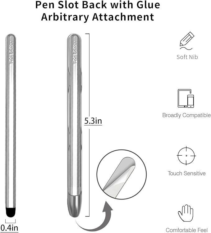 Stylus Pens with Pen Slot for Touch Screens High Precision Capacitive Universal Stylus for iPad iPhone Tablets Samsung Galaxy All Touch Screen Devices (Black)