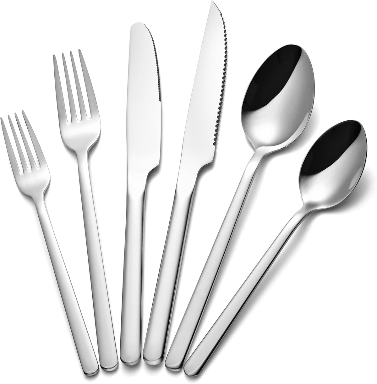 KINGSTONE Silverware Set for 12, 60 Piece 18/10 Stainless Steel Flatware Utensils Cutlery Set, Mirror Polished, Dishwasher Safe, Knife Fork Spoon for Home Restaurant Wedding Housewarming