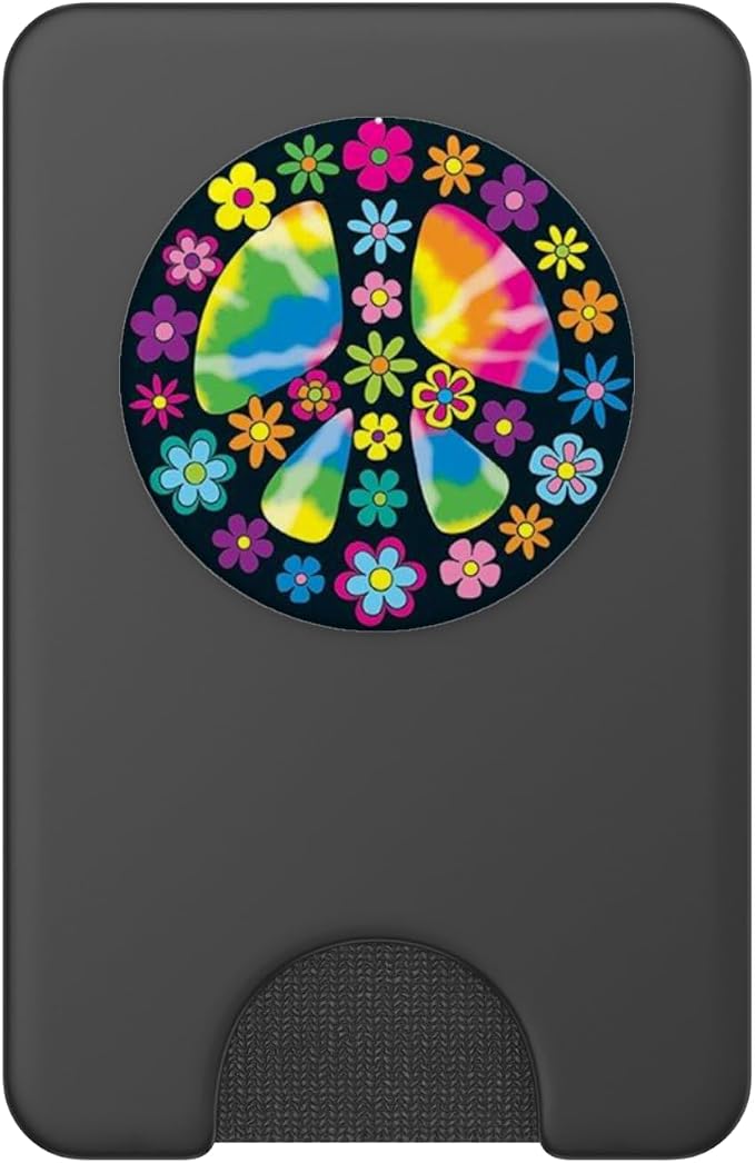 Hippie Peace Symbol Sign Flower Activist Butterfly Gift PopSockets Adhesive PopGrip