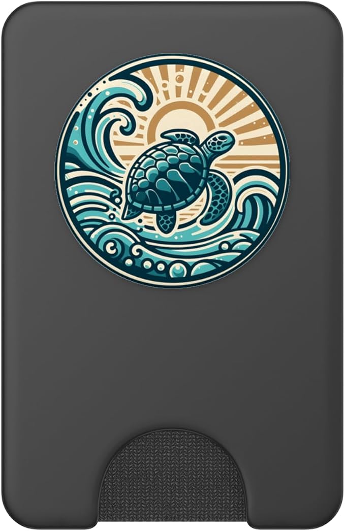 Ocean Beach Vacation Sea Turtle Tortuga Hawaii Island Swim PopSockets Adhesive PopGrip