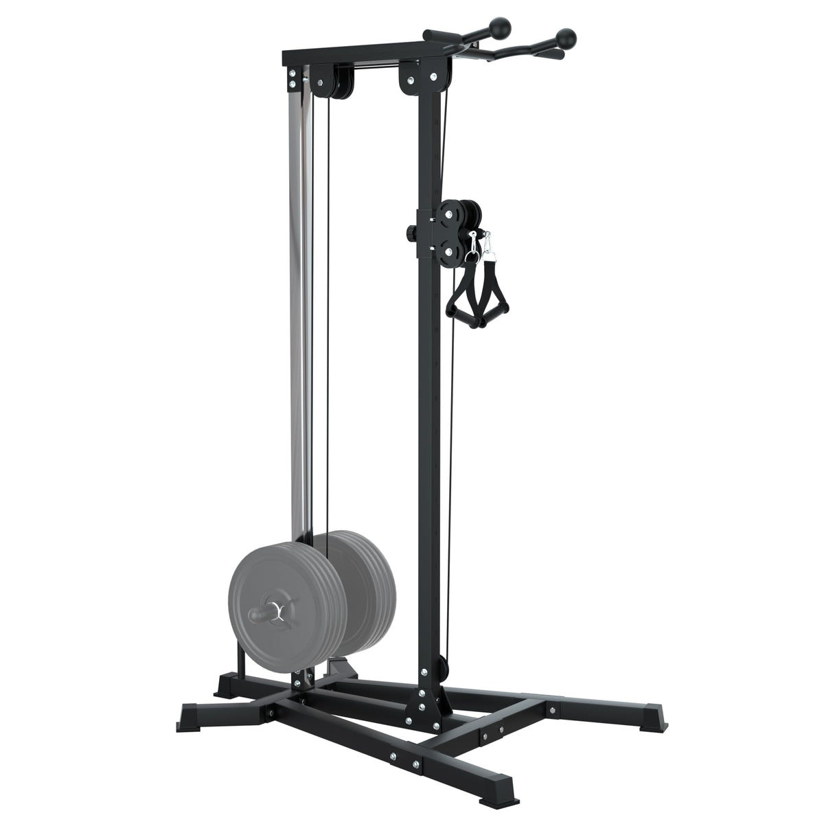 VIVITORY LAT Pull Down and Low Row Cable Machine - 16 Height Adjustable Pulley System for Full Body Workout, Maximum Weight Capacity 400lbs, Perfect for Home Gym, Includes Additional Handle
