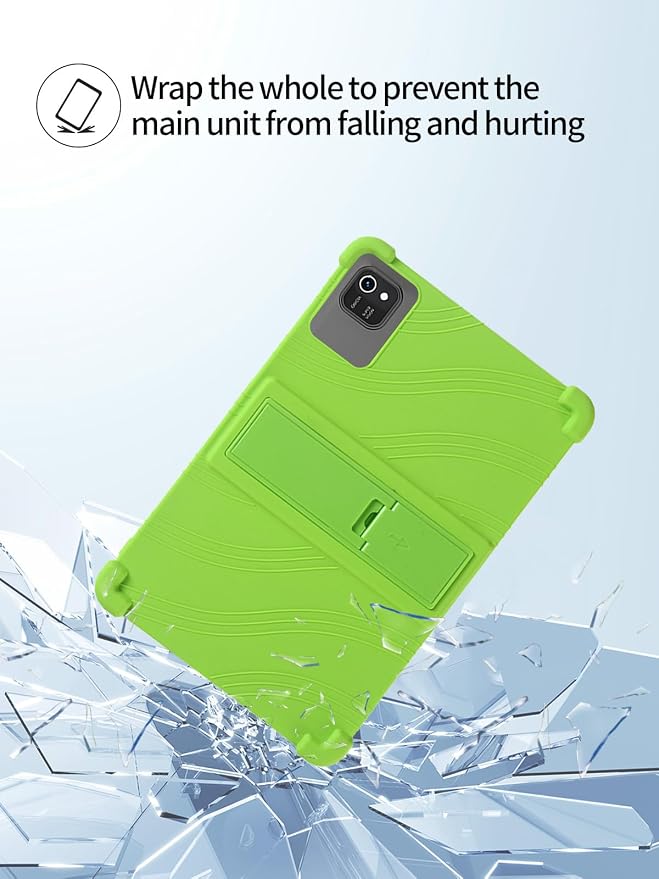 for kelankeke K10 Android 10-Inch TabletUYRUREL Skin-Friendly Soft Silicone Protective CaseFull Protection Against Drops and Scratcheswith Adjustable Viewing StandBlack.