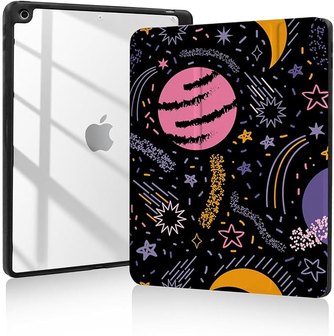 Case for iPad 9th/8th/7th GenerationiPad 10.2 inch Case Clear Back iPad 2021/2020/2019 CoverTrifold StandPencil HolderAuto Sleep/Wake UpCute Aesthetic DesignedCheckerboard