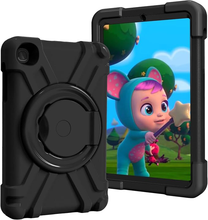 AKABEILA Compatible with Amazon Fire HD 8 2020/2022 Tablet Case，Rugged Kids Case with Stand Lightweight Shockproof Kids Friendly Tablet Cover Black