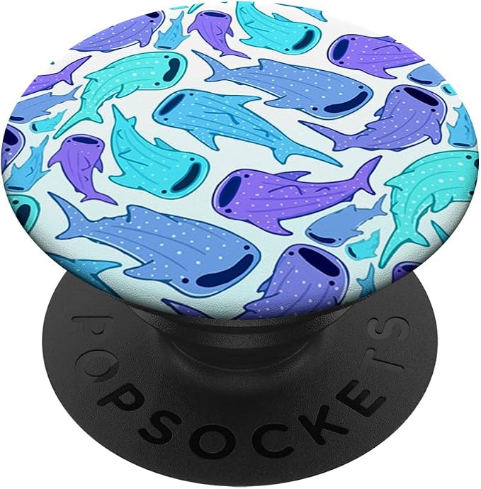 Cute Shark Whale Fish Animal Cool Aquatic Pattern PopSockets Adhesive PopGrip