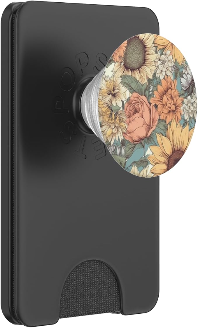 Sunflower Floral Wildflowers Pattern Graphic PopSockets PopGrip for MagSafe