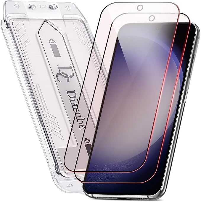 2-Pack Red Light Converter Screen Protector for Samsung Galaxy S23 Quantum Dot Technology Converts Blue Light to Red Light for Better Sleep &amp Eye Comfort 9H Tempered Glass with Easy-Install Fram