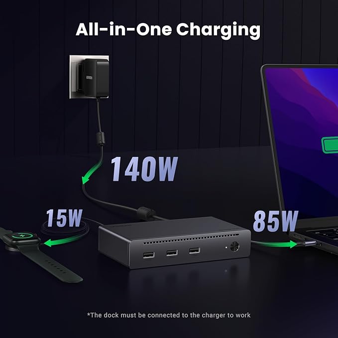 UGREEN Thunderbolt 4 Dock 8-in-1 40Gbps TB4 Hub 3 x TB 4 Dual 4K@60Hz or Single 8K Display, 85W Charging, Gigabit Ethernet, 3 x USB A 3.2. Revodok Max 208 for Mac M1/M2/M3/M4 Pro/Max