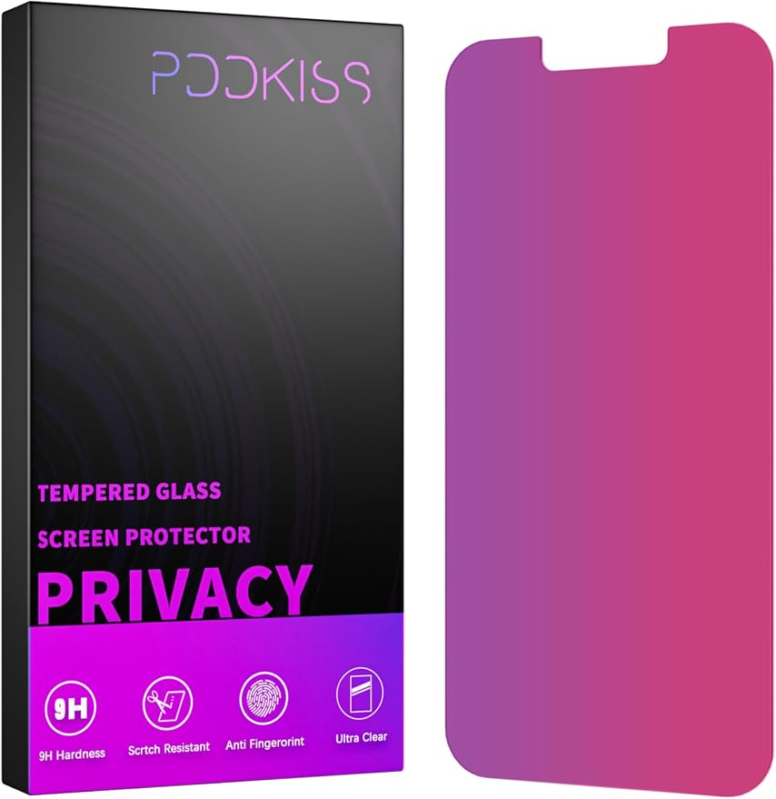 PDDKISS Compatible for iPhone 12/12 Pro Privacy Screen Protector | Pink Gradient Anti Spy Anti Blue Light HD 6.1 Inch Tempered Glass Easy Installation