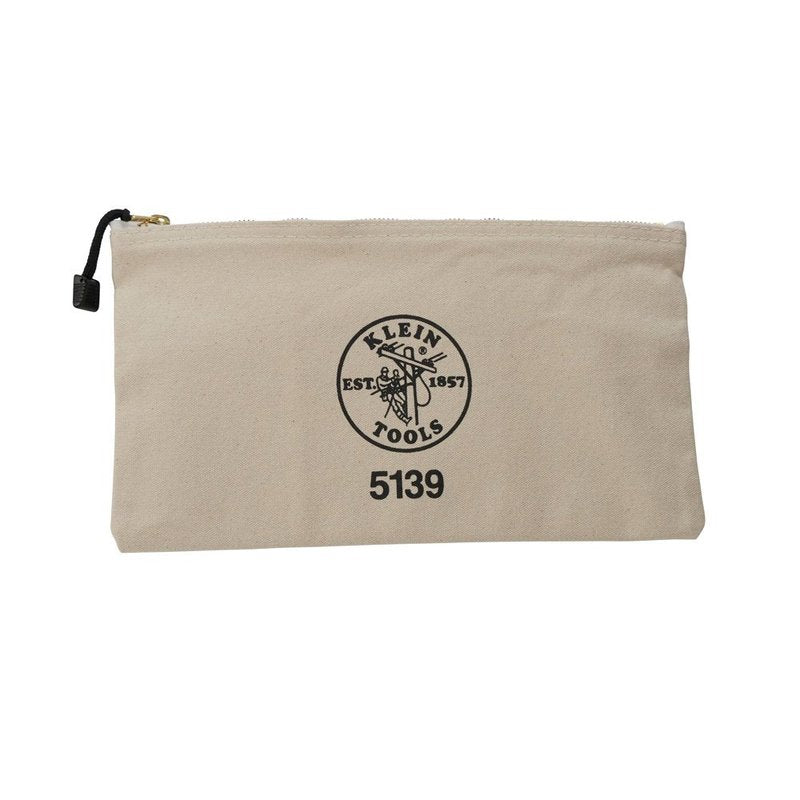 KLEIN TOOLS Zipper Bag, Canvas Tool Pouch with Heavy Duty Brass Zipper Close