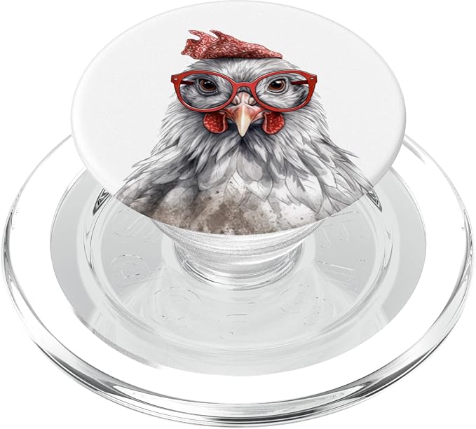 Funny Chicken Hen Wearing Sunglasses Farmer Chicken Lover PopSockets PopGrip for MagSafe