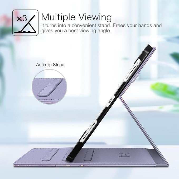 Fintie Multi-Angle Folio Case for iPad Pro 12.9 6th/5th/4th/3rd Generation | Multiple Viewing Angles Pencil Holder &amp Storage Pocket Drop Protection Pencil Charging Auto Sleep/Wake Blooming Hi