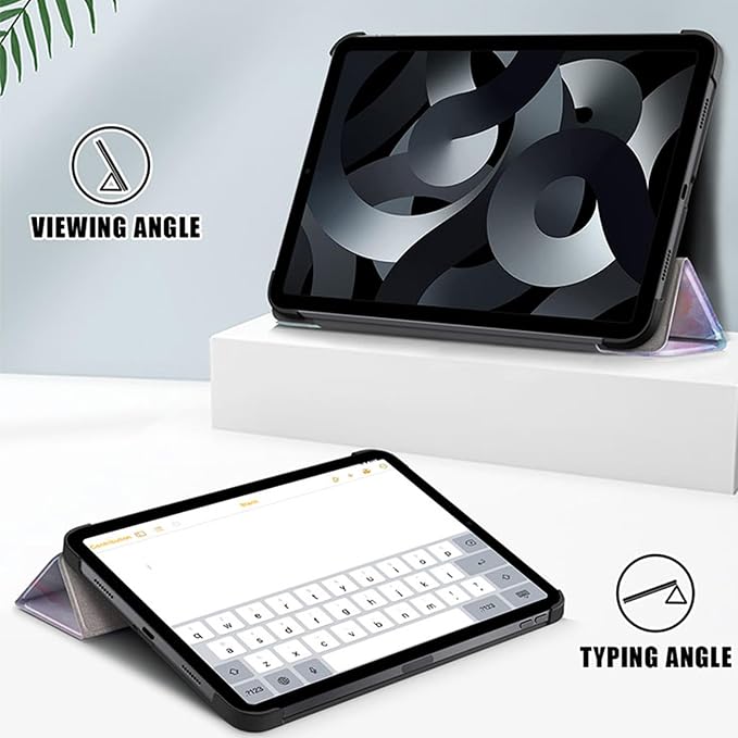 for iPad (A16) 11th Generation 11 inch 2025 &amp iPad 10th Generation Case 10.9 2022 with Stand [Auto Sleep/Wake] Smart PU Leather &amp Hard Bumper Shockproof Tri-fold Cover Almond Tree Flower