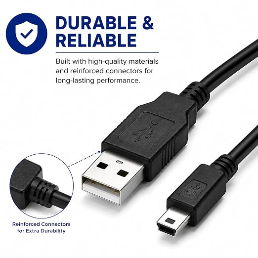 Replacement USB Data Transfer &amp Charging Cable for Canon Cameras – Compatible with IFC-200U IFC-300PCU IFC-400PCU – Supports PowerShot A/SD Series EOS Rebel XT-T5i 60D 70D 5D Mark II 7D