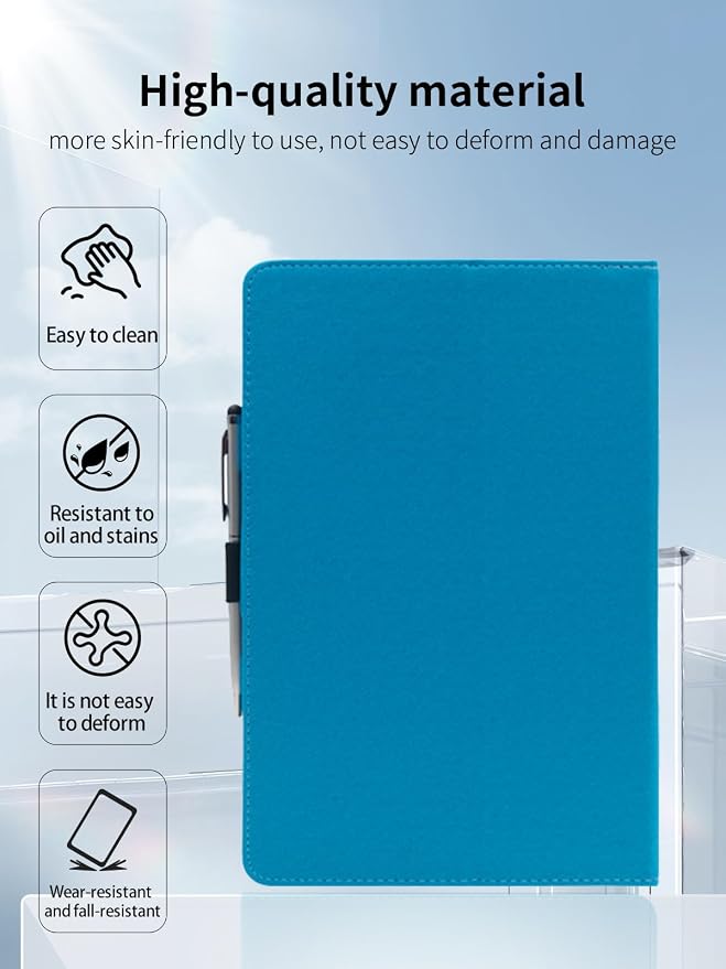 Case for Topsand M8 Android 14 Tablet 8 inch TabletsUYRUREL Leather Slim Folding Stand Cover with Hand Strap Magnet for Men Women Full ProtectionBlack.