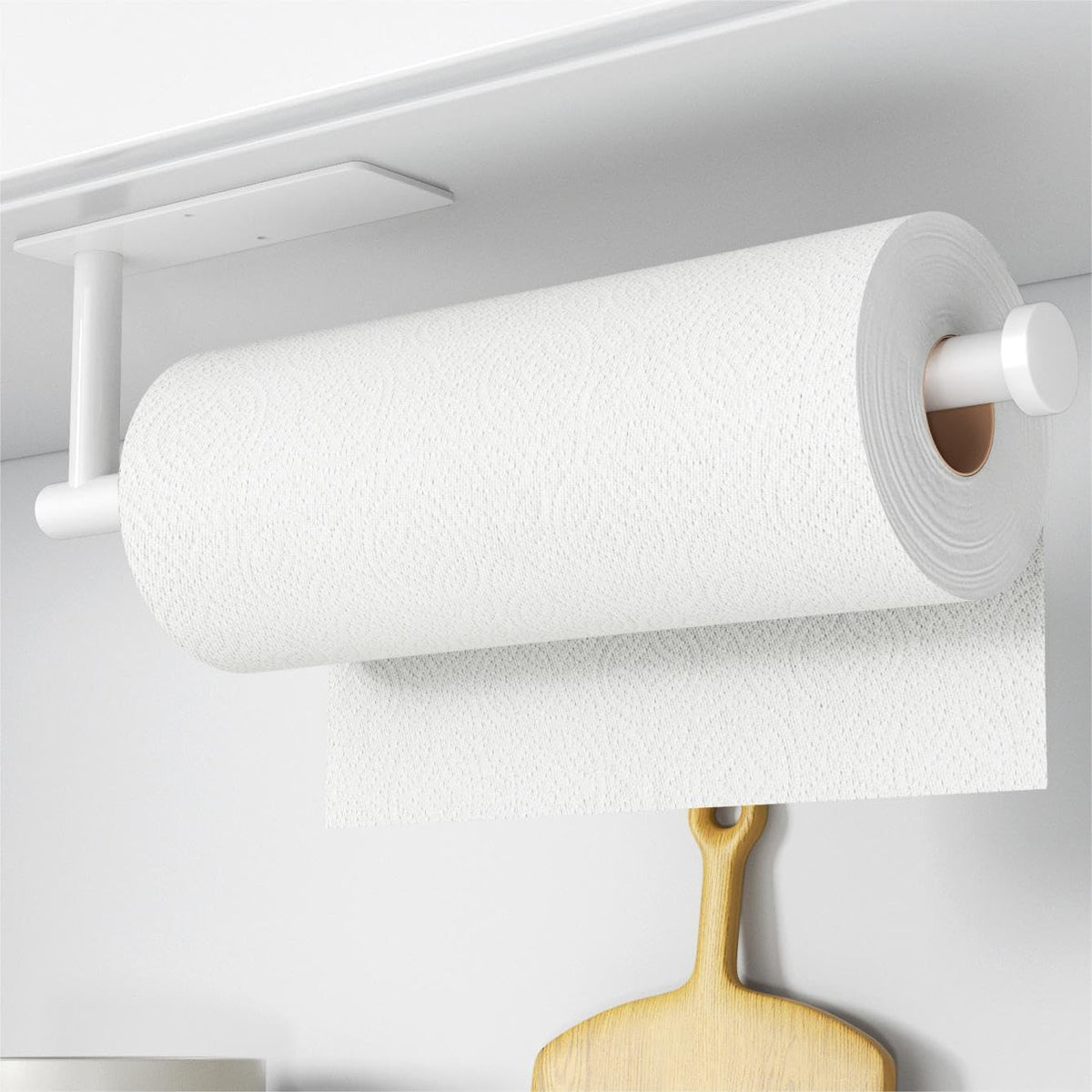 Paper Towel Holder,Self-Adhesive or Drilling， Matte Black, 1 Pack