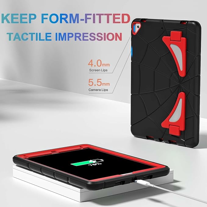 Nitupai Case for iPad 10.2 Case iPad 9th / 8th / 7th Generation Gen Case Heavy Duty Shockproof Rugged Protective Cover 10.2 Inch with Stand Black+Black
