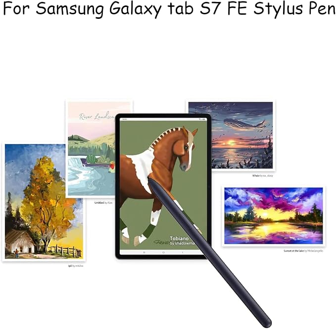 2 Pack Tab S7 FE S Pen for Samsung Galaxy Tab S7 FE Stylus PenGalaxy Tab S7 FE Stylus Pen Replacement for Samsung Galaxy Tab S7 FE Pen (Black)