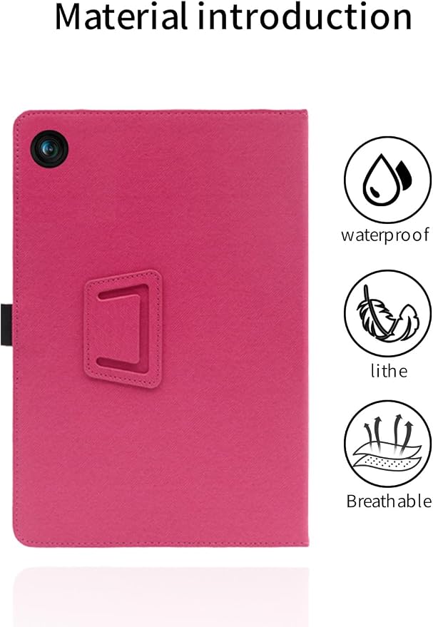 for Lenovo Tab One 8.7 Inch Android Tablet CaseBOVUGAC Folding Stand Protective Cover with Pencil Holder and Wrist StrapFull Protection Premium PUScratch Resistant(Black)