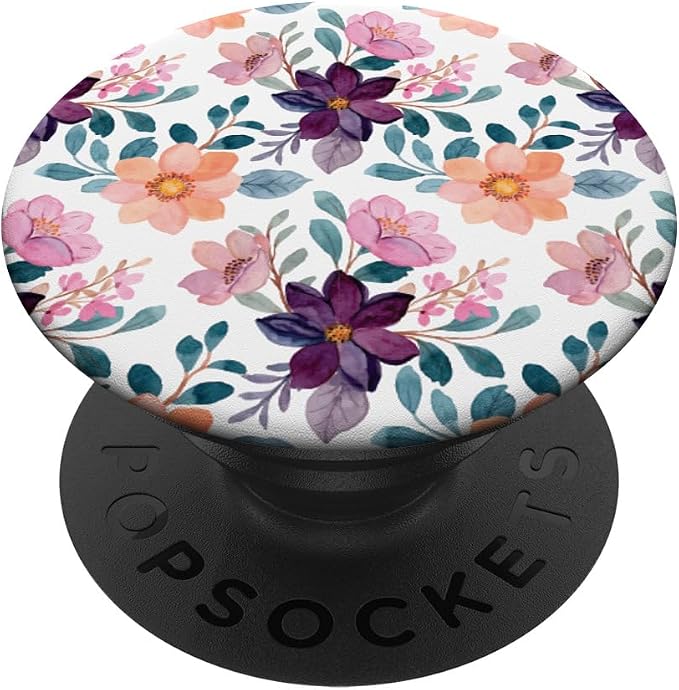 Colorful Watercolor Floral Flower Design PopSockets PopGrip: Swappable Grip for Phones &amp Tablets