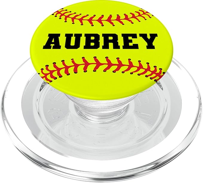AUBREY Softball Catcher &amp Pitcher Personalized Name PopSockets Adhesive PopGrip