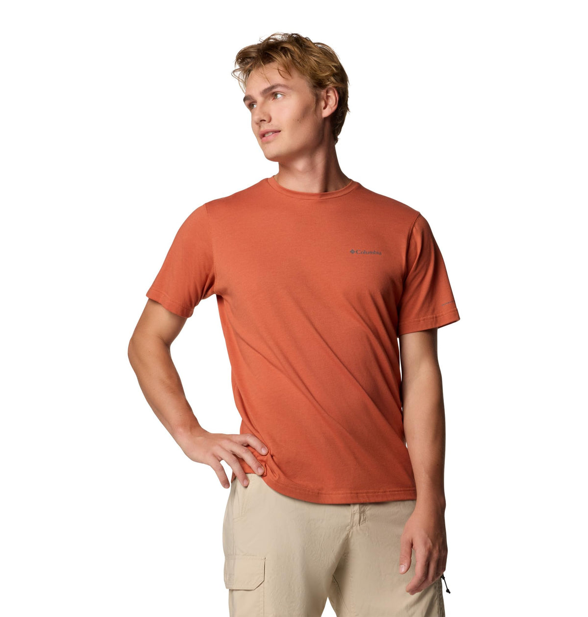Columbia Mens Thistletown Hills Short Sleeve T-Shirt, Tuscan Heather, Medium