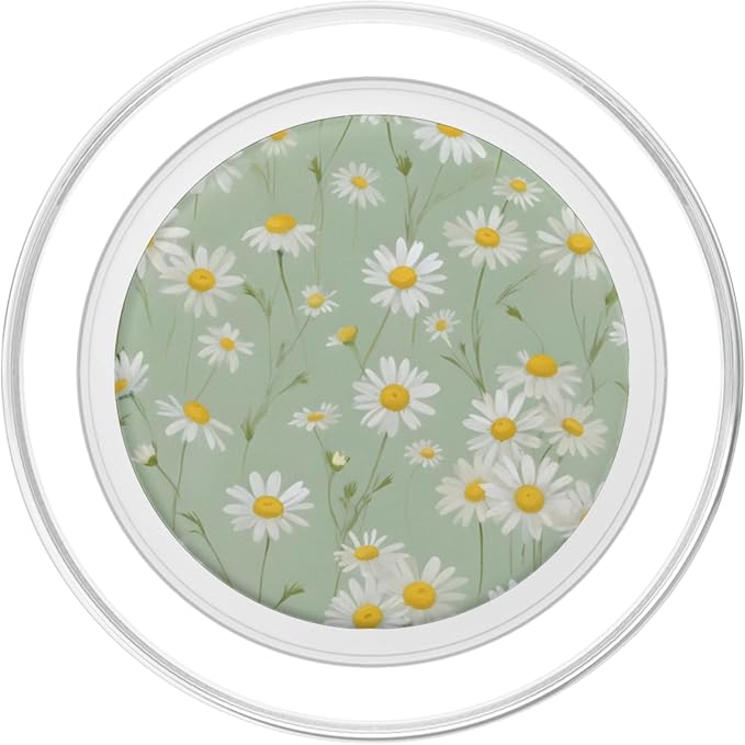 Daisy Flower Floral Sage Green PopSockets Adhesive PopGrip