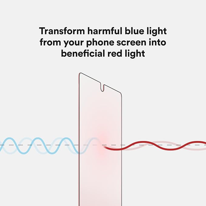 BodyGuardz Red Light Converter Screen Protector – Passive Red Light Therapy for Face - Promotes Better Sleep Healthier Skin Reduced Eye Strain – 9H Tempered Glass Easy Install (Galaxy S26)